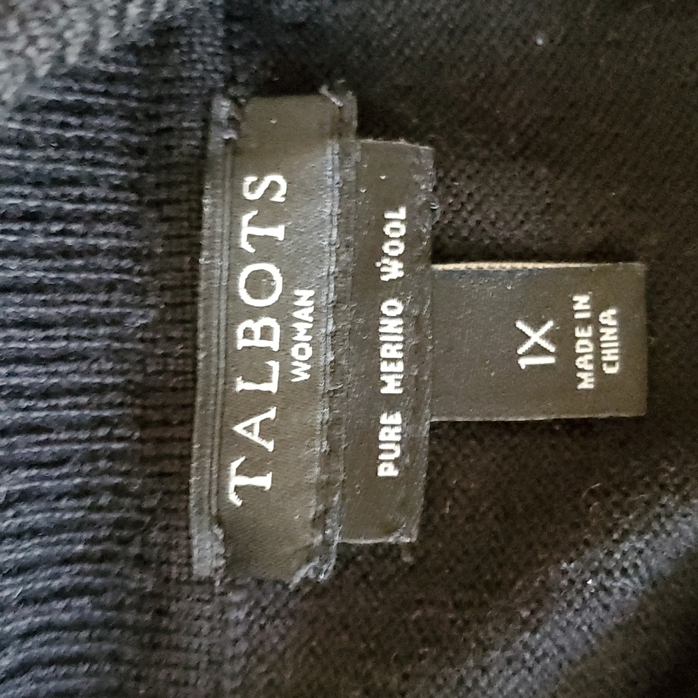 Talbots 3/4 length sleeve black turtle neck sweater